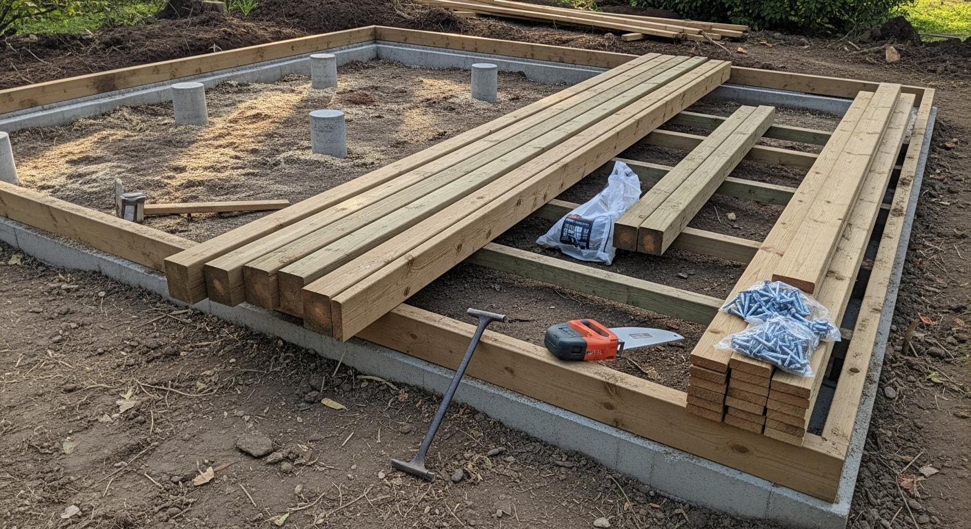 A newly completed deck replacement on a McMinnville, Oregon home, showing clean decking boards, secure railings, and a rebuilt frame. The backyard setting reflects a typical Yamhill County residential property with a finished outdoor living space ready for use.